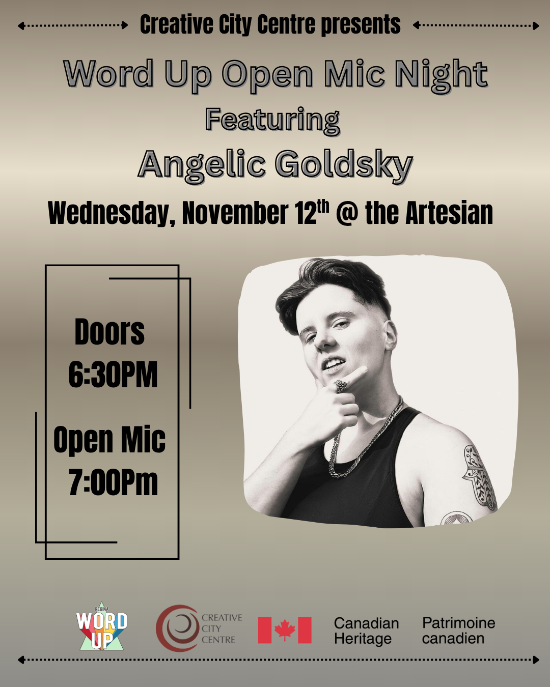 Creative City Centre presents Regina Word Up Open Mic Night