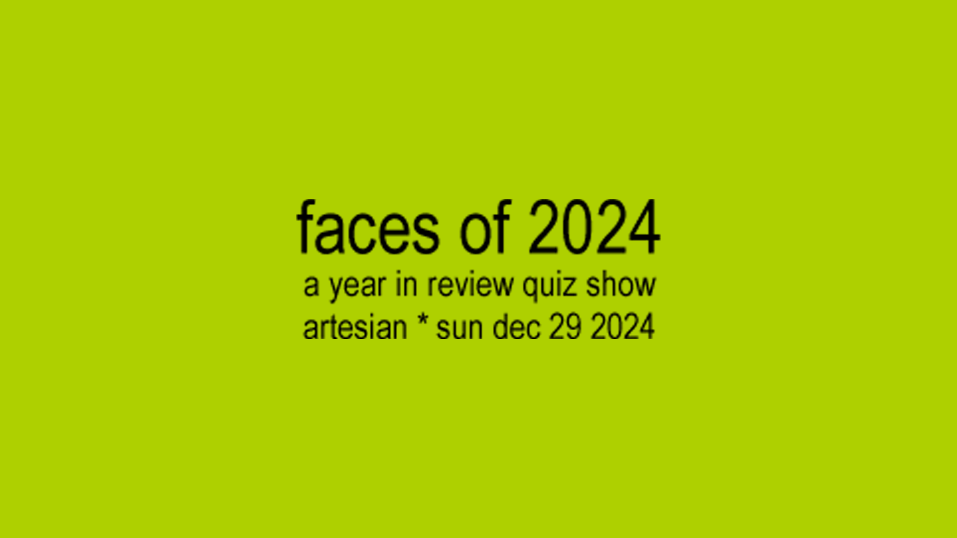 Faces of 2024: A Year in Review Quiz Show!