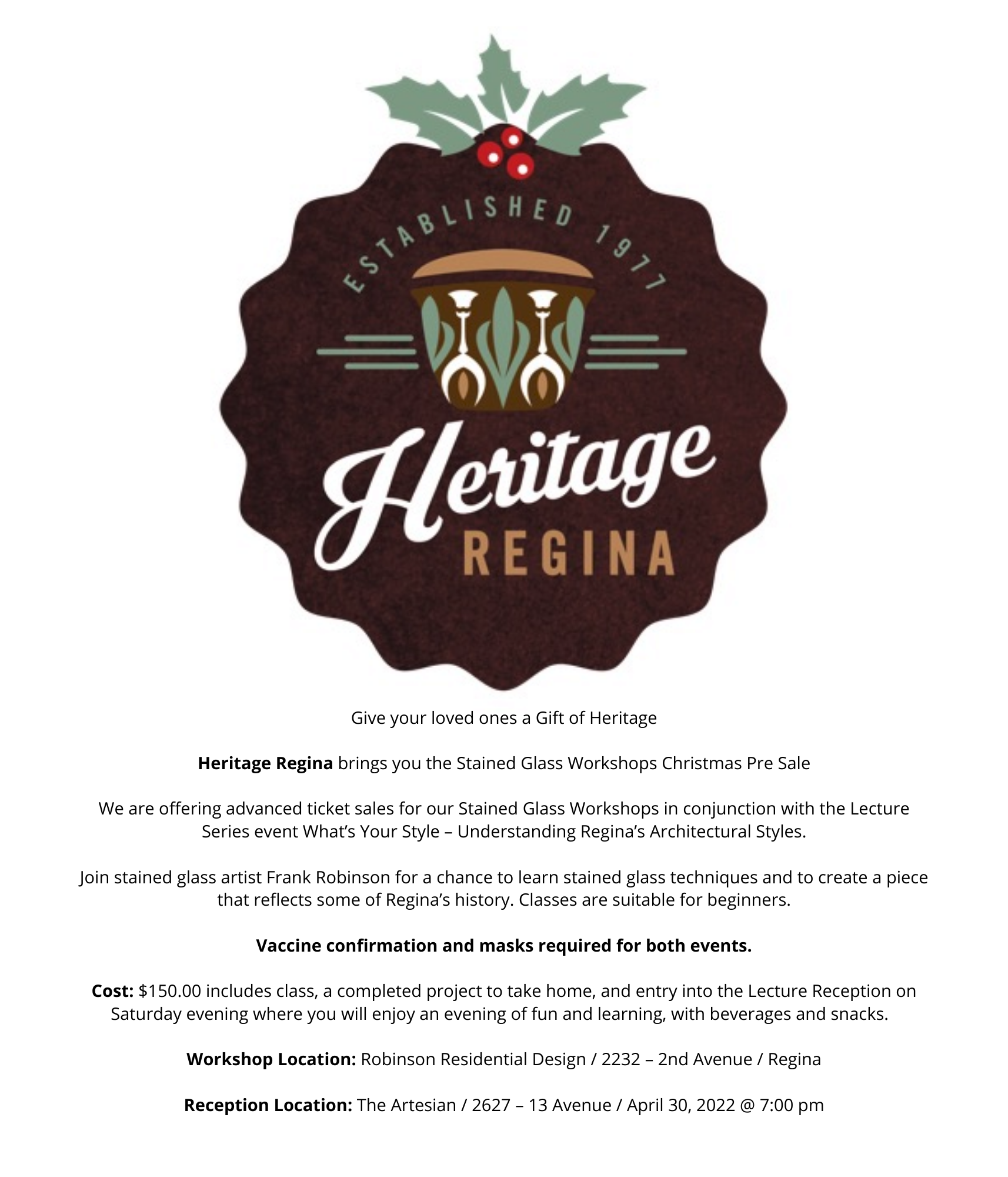 Heritage Regina Holiday Presale