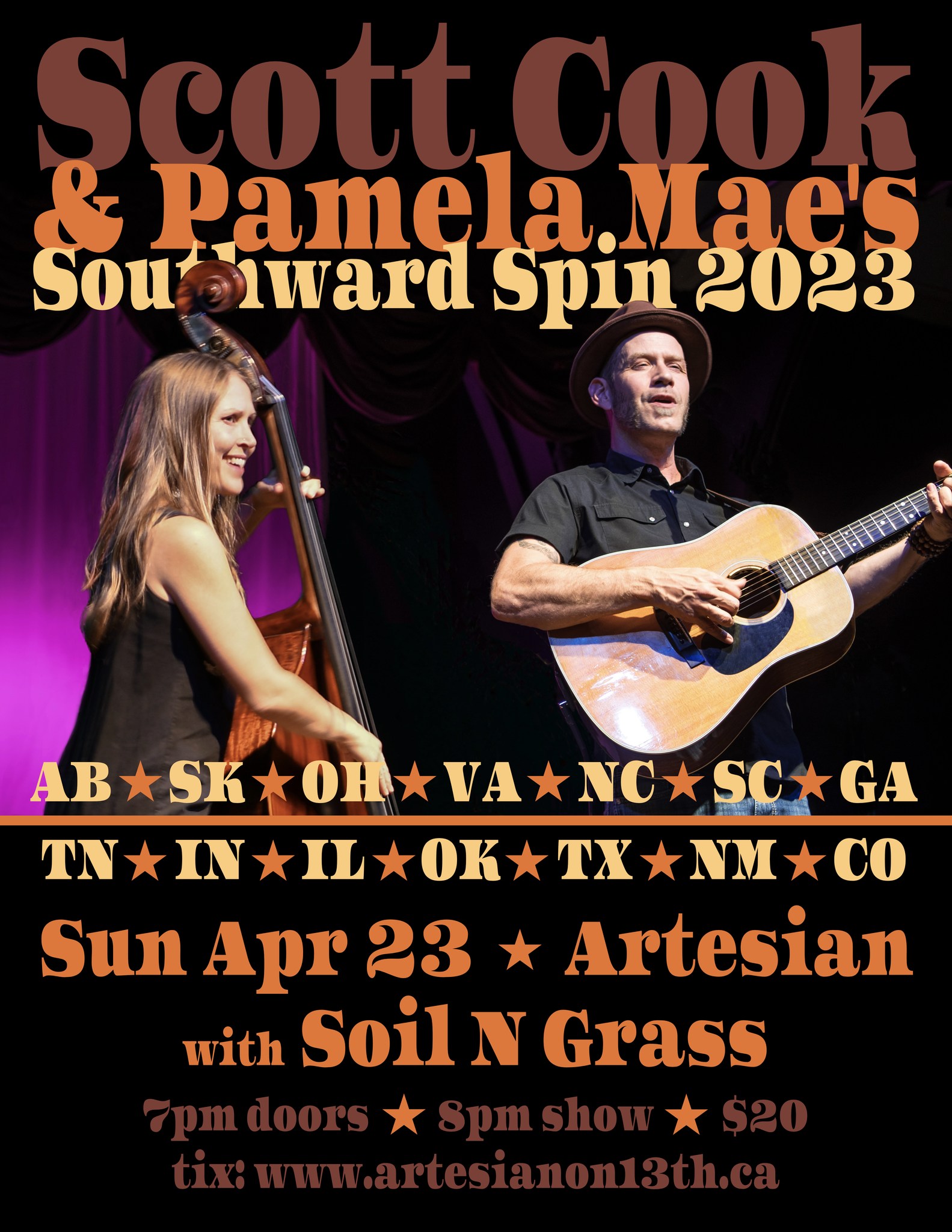 Scott Cook & Pamela Mae with special guest Soil & Grass